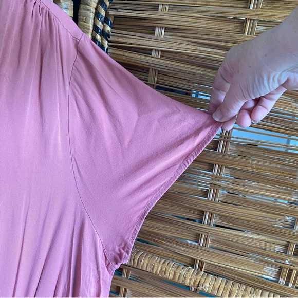 Torrid dusty Pink mauve Maxi Dress with Pleated Flutter Sleeves plus size 3X - Picture 5 of 11